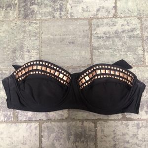 Black and gold bikini top